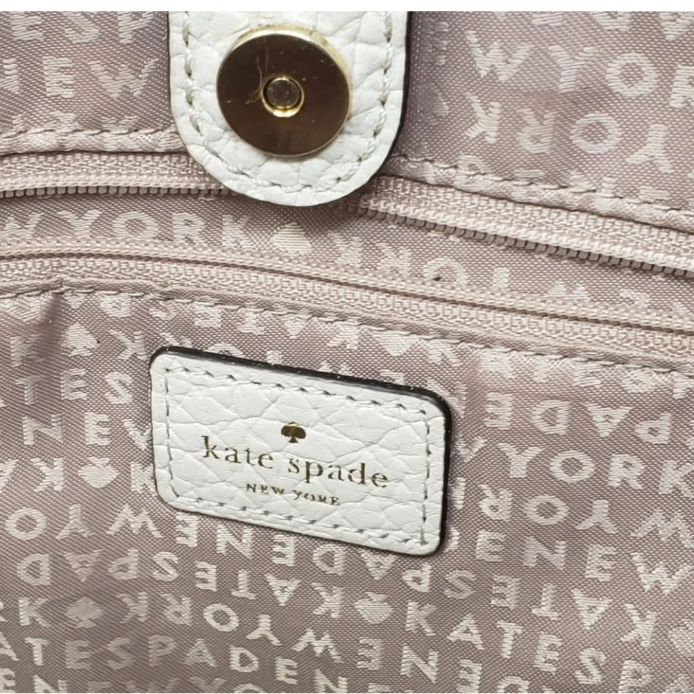 KATE SPADE Everett Way Thatcher pebble leather satchel handbag work tote purse